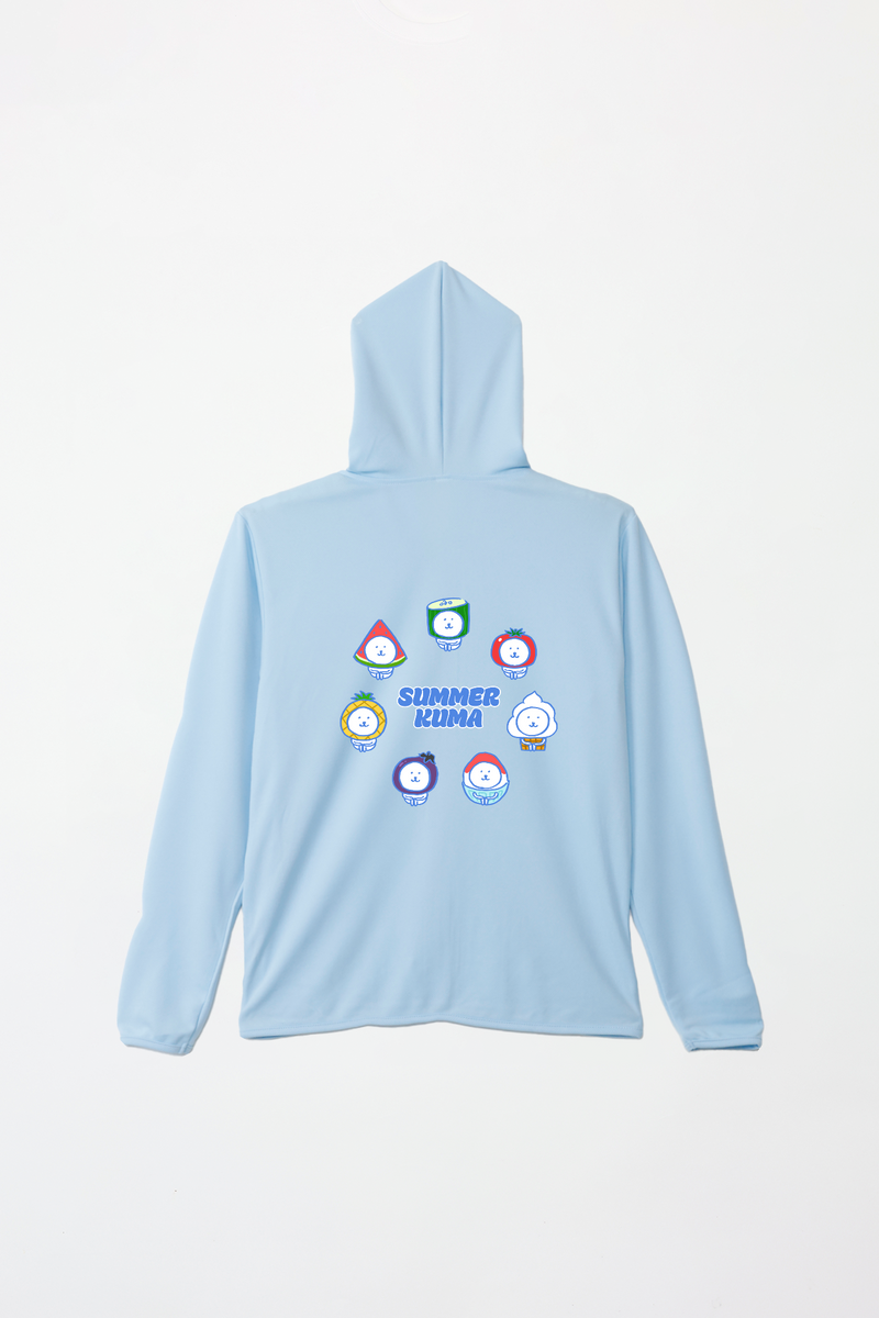 ナガノキャラクターズ summer kuma(blue) ドライジップパーカー