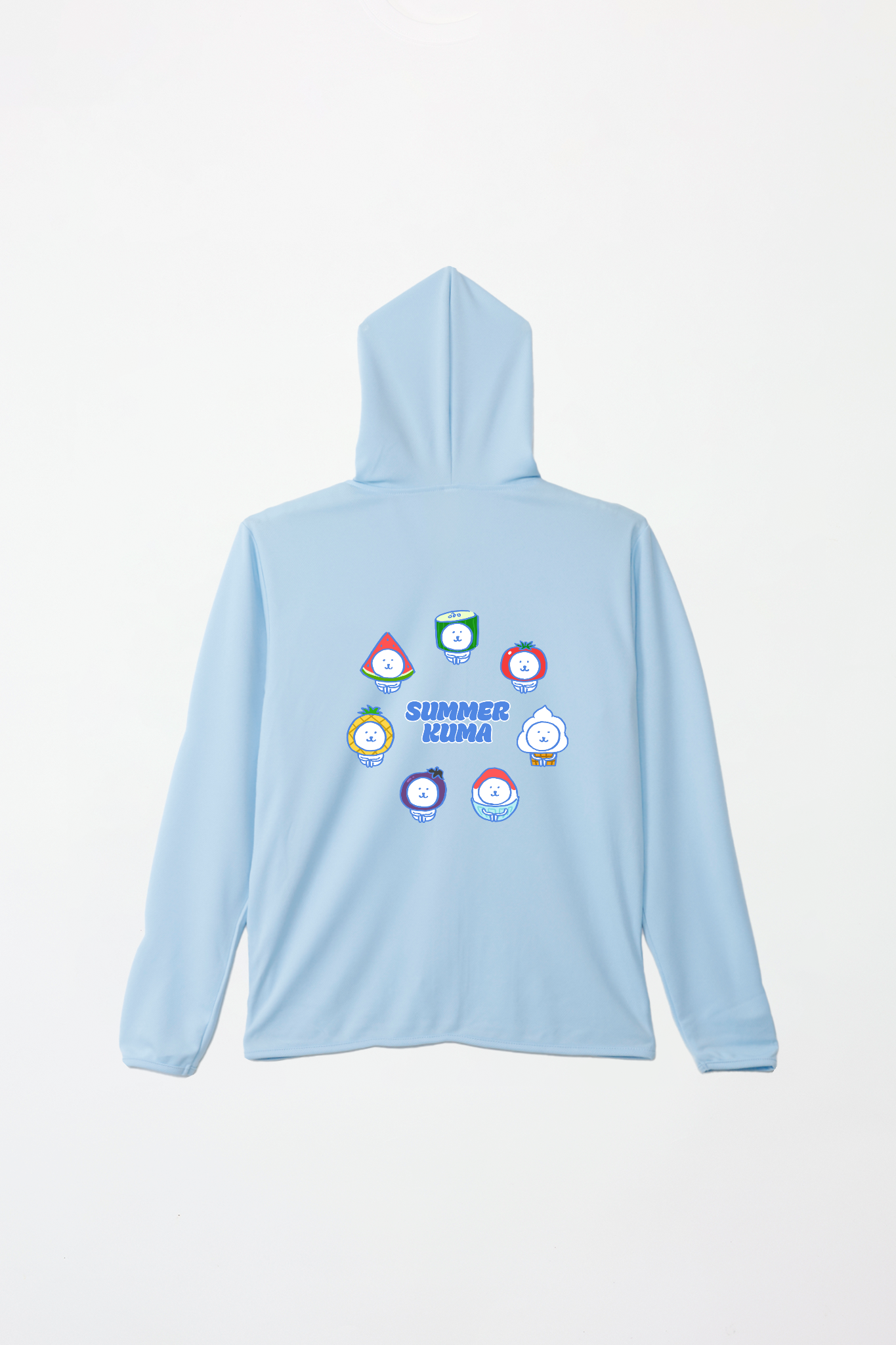 ナガノキャラクターズ summer kuma(blue) ドライジップパーカー
