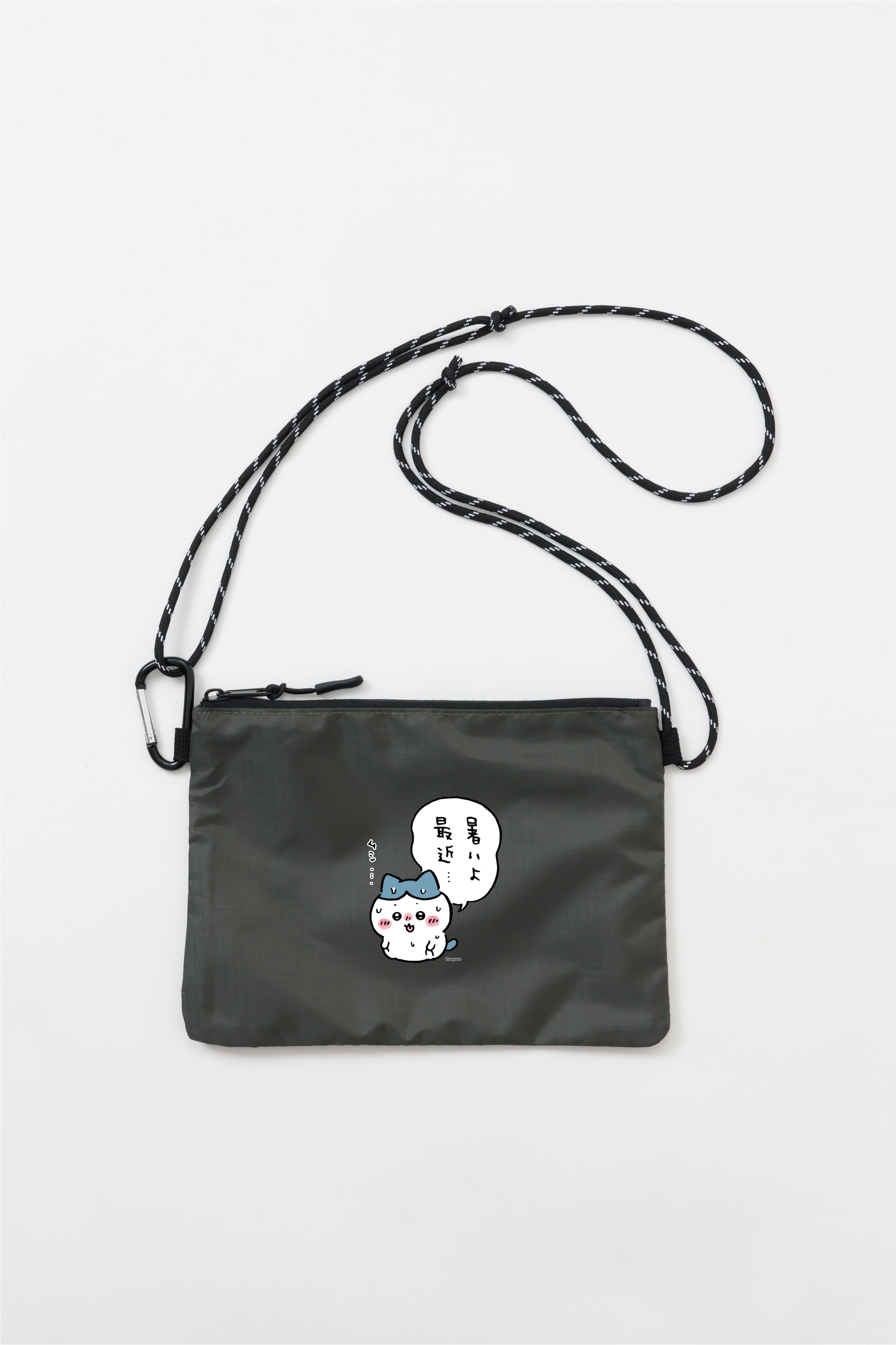バッグ ハチワレ＆みけねこちゃん☆ころりんサコッシュ ハート＆キルト