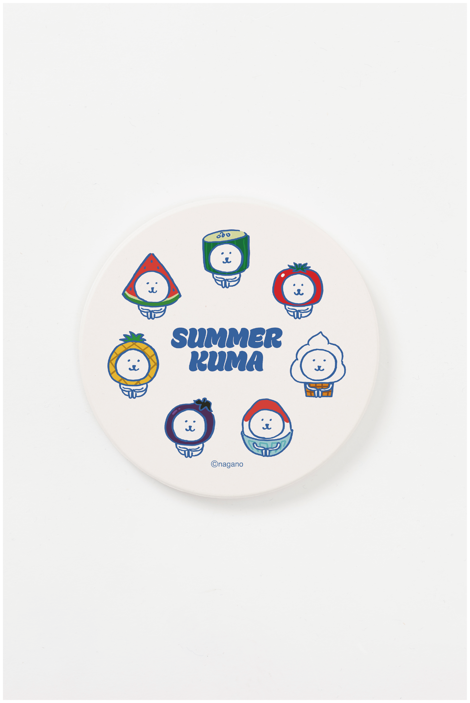ナガノキャラクターズ summer kuma(blue) 円形コースター – Talking ODM