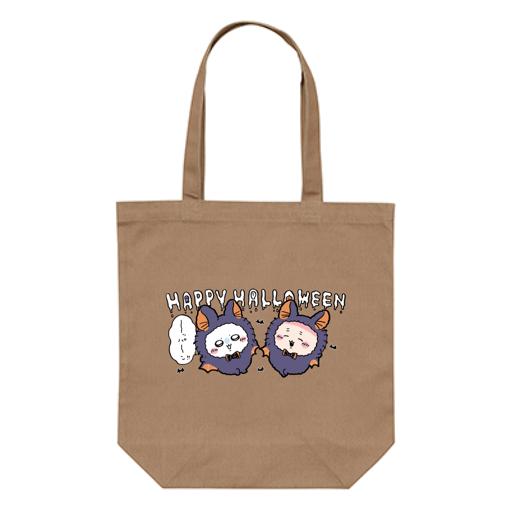 【猫Love】ハロウィン限定(=^・^=)　BIG猫付きトートバッグ ちいかわ ハロウィンなモモンガと古本屋 トートバッグ Mサイズ